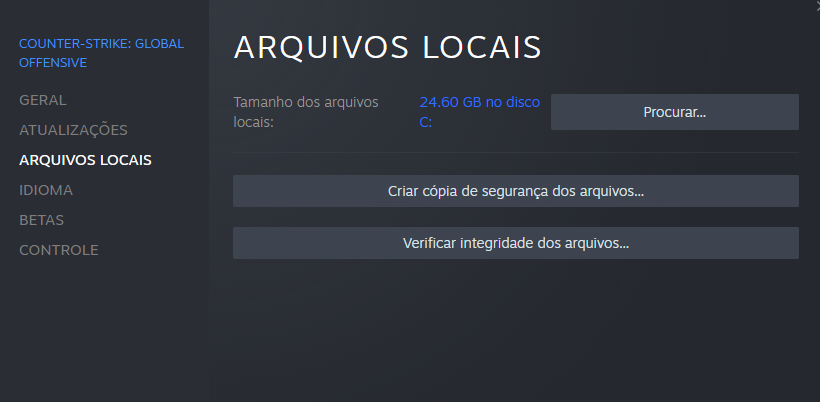 caminho para acessar os arquivos locais para  adicionar a CFG no CSGO