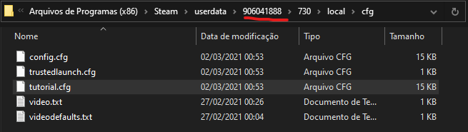 caminho para adicionar a CFG